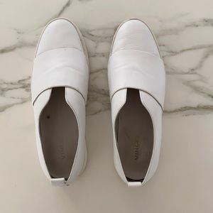 Vince White Leather Platform Sneakers Shoes Comfortable Size 8